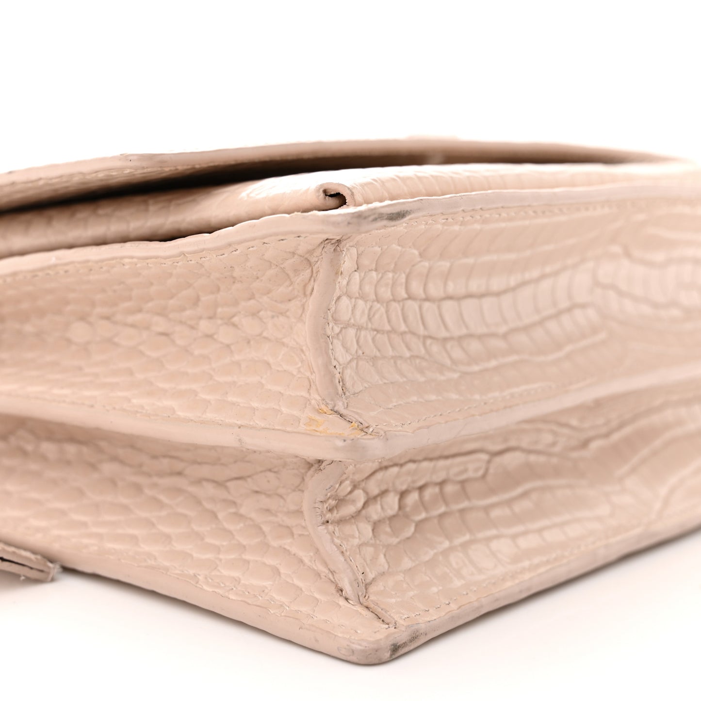 Calfskin Crocodile Embossed Medium Monogram Sunset Rose Antic