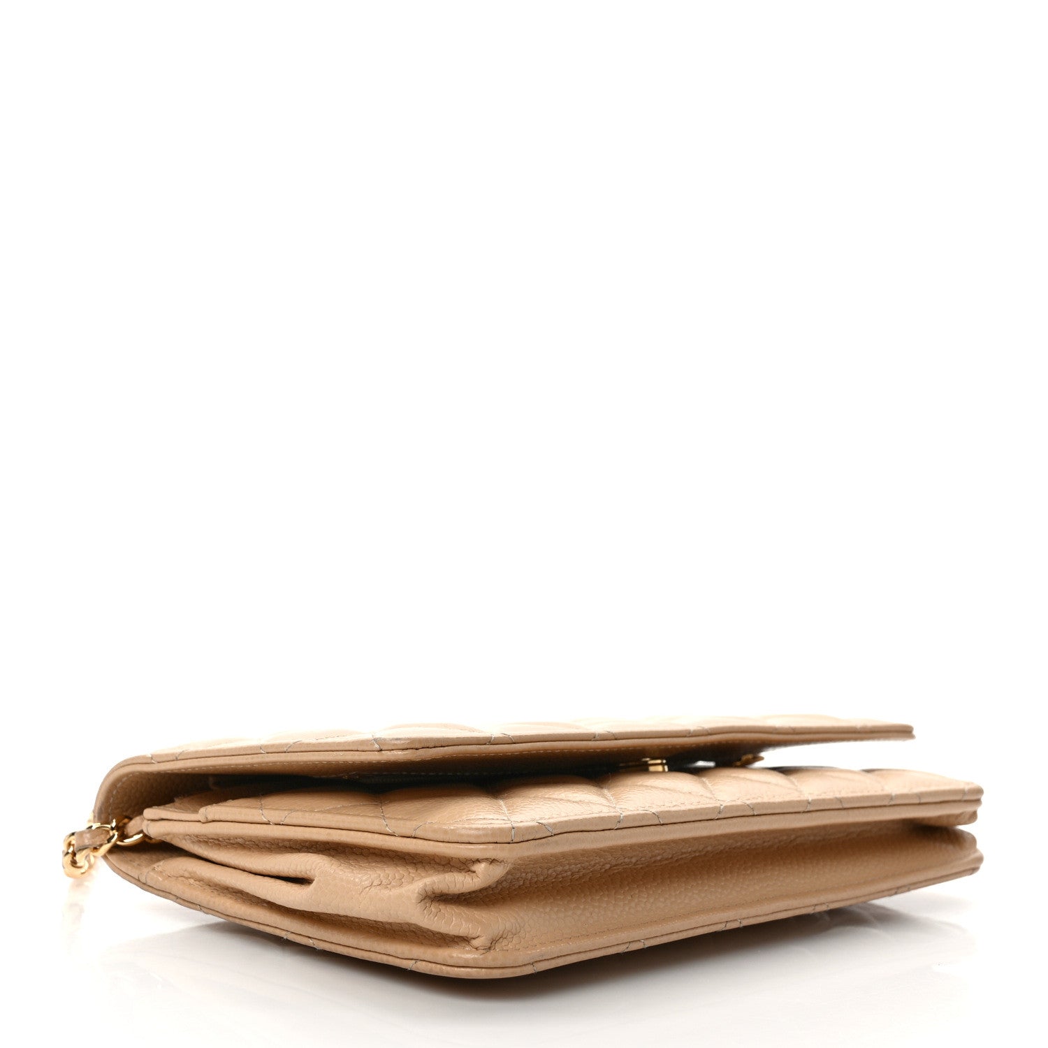 Chanel Caviar Quilted Wallet on Chain WOC Dark Beige 4 of 10