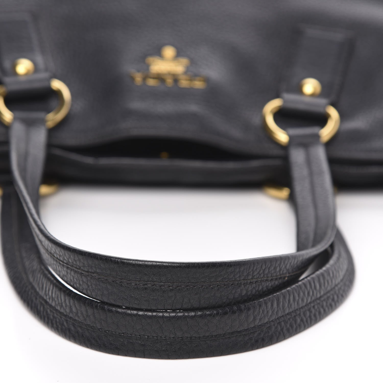 Prada Vitello Daino Side Zip Tote Black 10 of 10