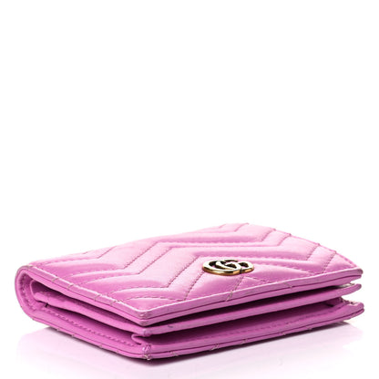 Gucci Calfskin Matelasse GG Marmont Card Case Candy Mousse 3 of 6
