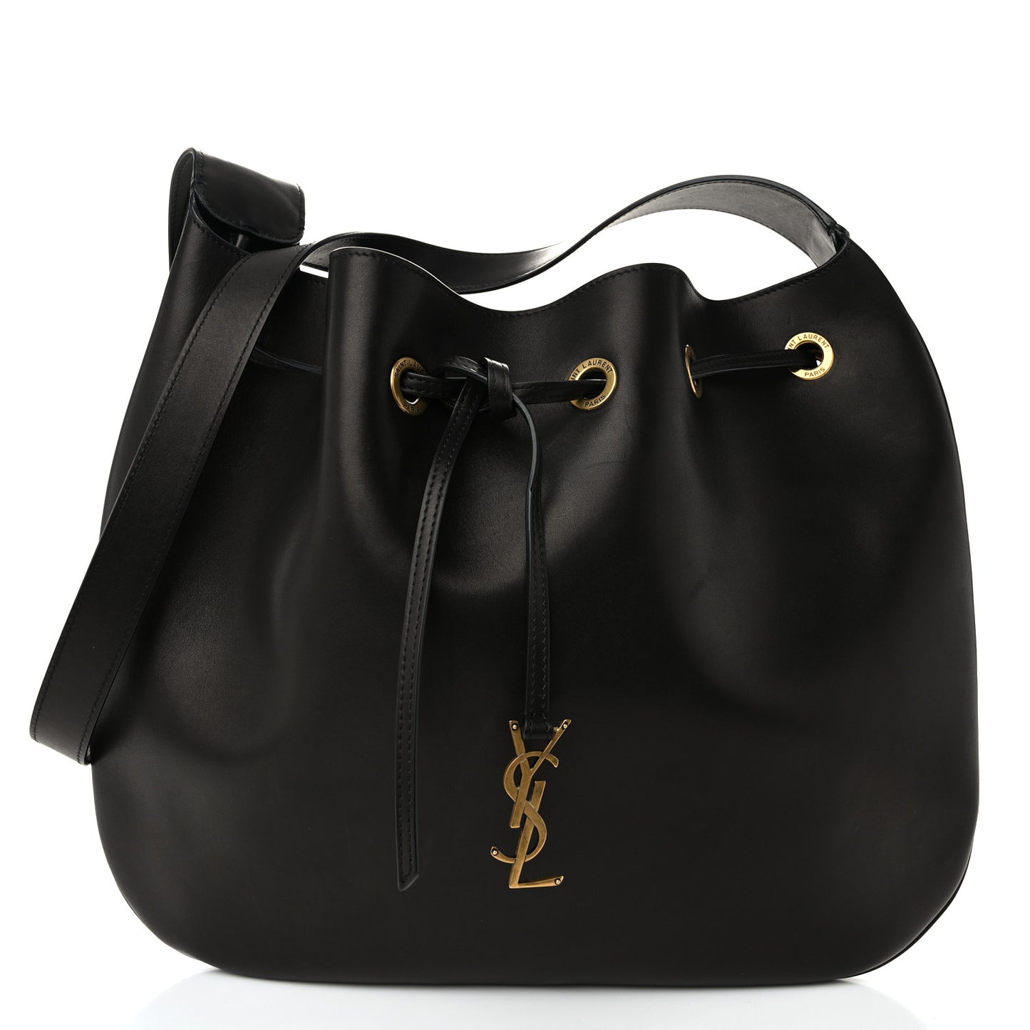 Smooth Calfskin Paris VII Large Flat Hobo Black