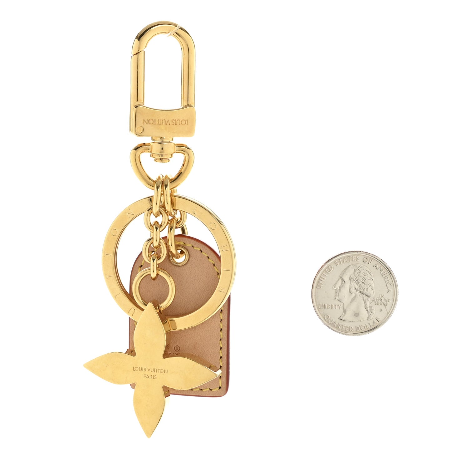 Monogram LV For You And Me Bag Charm Key Holder Gold