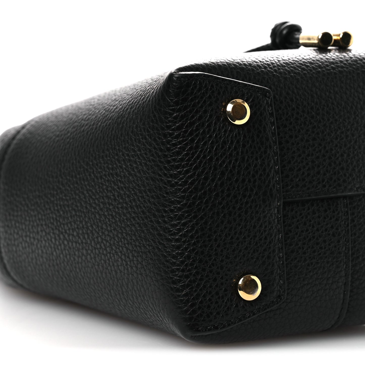 Grained Calfskin Mini Gancino Bucket Bag Black