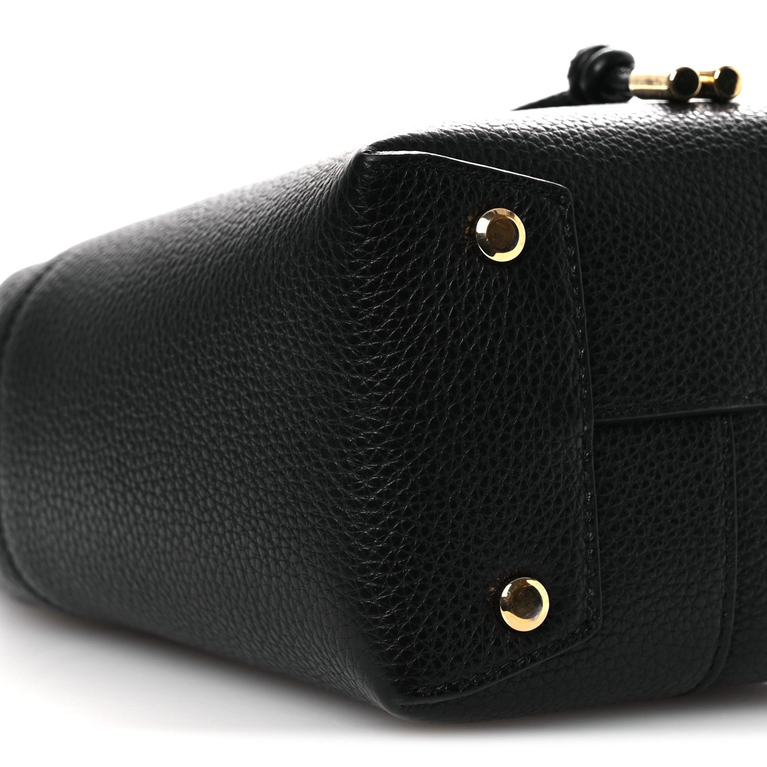 Salvatore Ferragamo Grained Calfskin Mini Gancino Bucket Bag Black 8 of 9