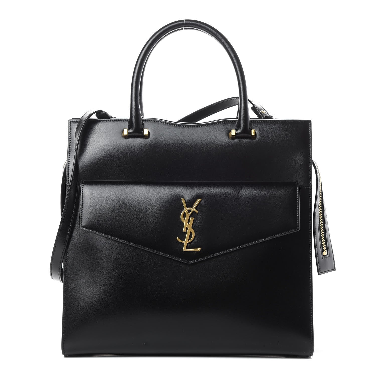 Saint Laurent Shiny Calfskin Large Uptown Tote Black 1 of 14