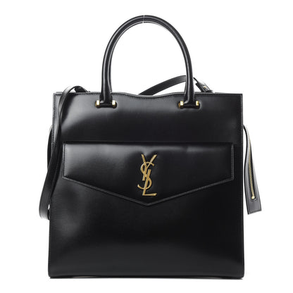 Saint Laurent Shiny Calfskin Large Uptown Tote Black 1 of 14