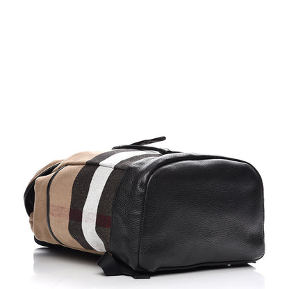 Burberry Canvas Mega Check Drifton Backpack Black 4 of 9