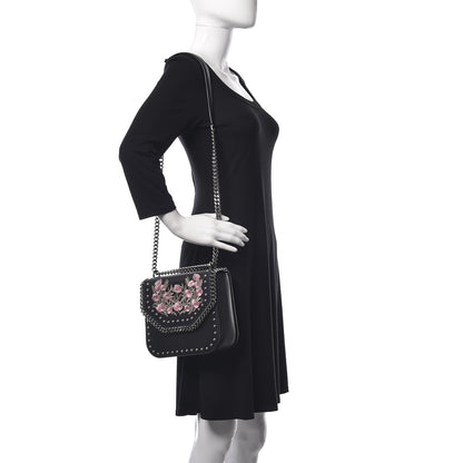 Stella McCartney Eco Alter Nappa Medium Falabella Box Floral Embellished Shoulder Bag Black 2 of 12
