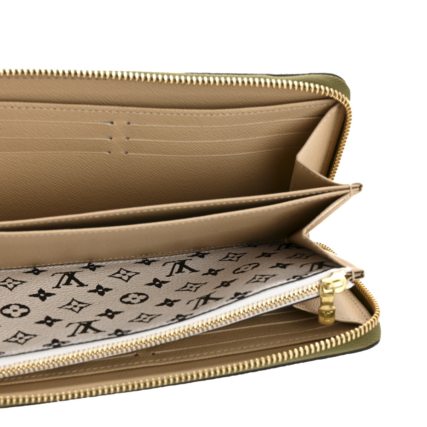Monogram Giant Zippy Wallet Kaki White