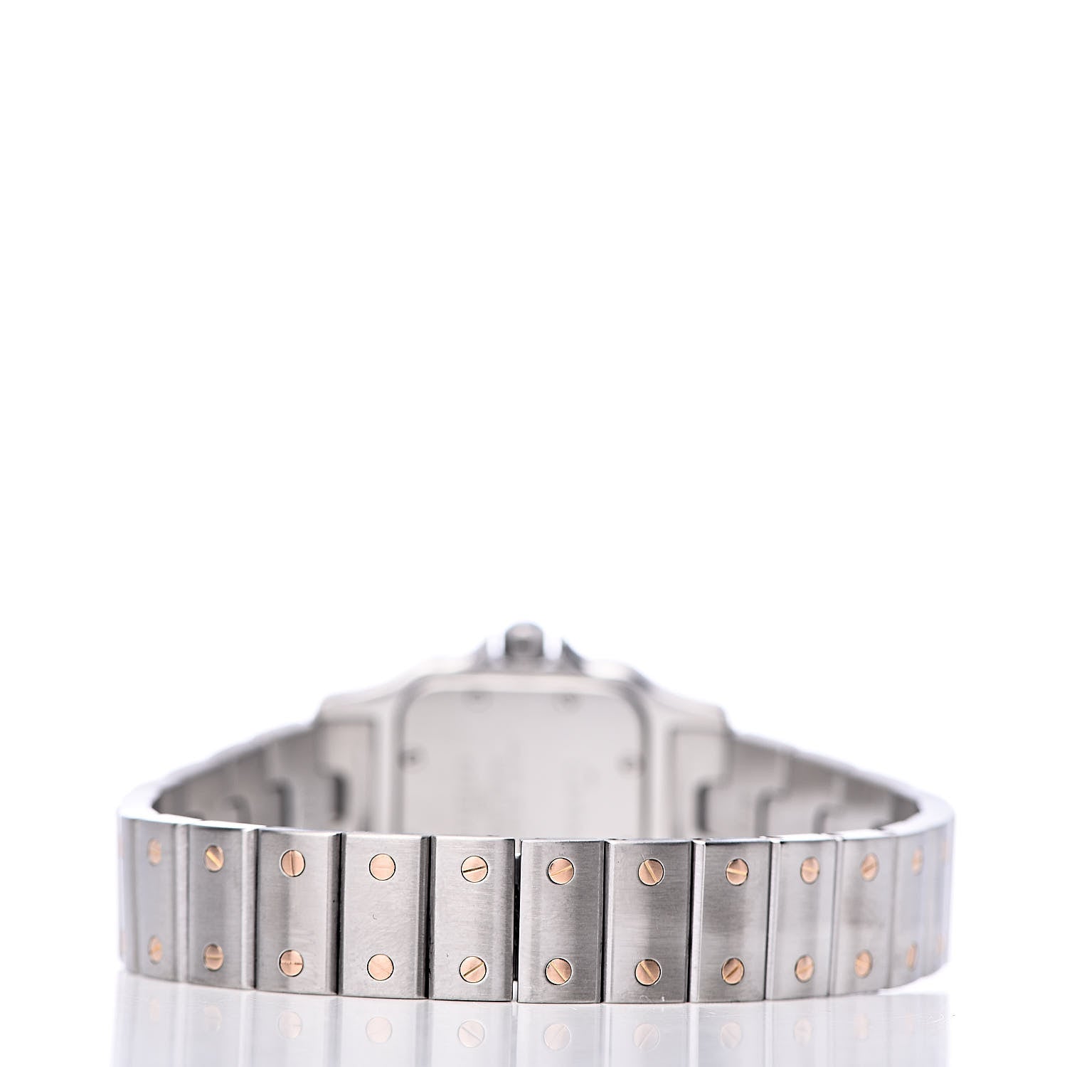 Cartier Stainless Steel 18K Pink Gold Mother of Pearl 24mm Santos de Cartier Galbee Quartz Watch 4 of 8