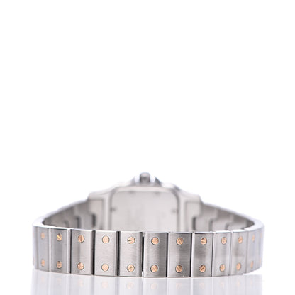 Cartier Stainless Steel 18K Pink Gold Mother of Pearl 24mm Santos de Cartier Galbee Quartz Watch 4 of 8