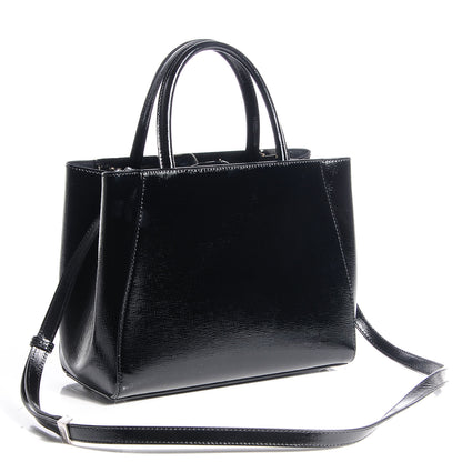 Fendi Patent Vitello Elite Petite 2Jours Tote Black 3 of 9