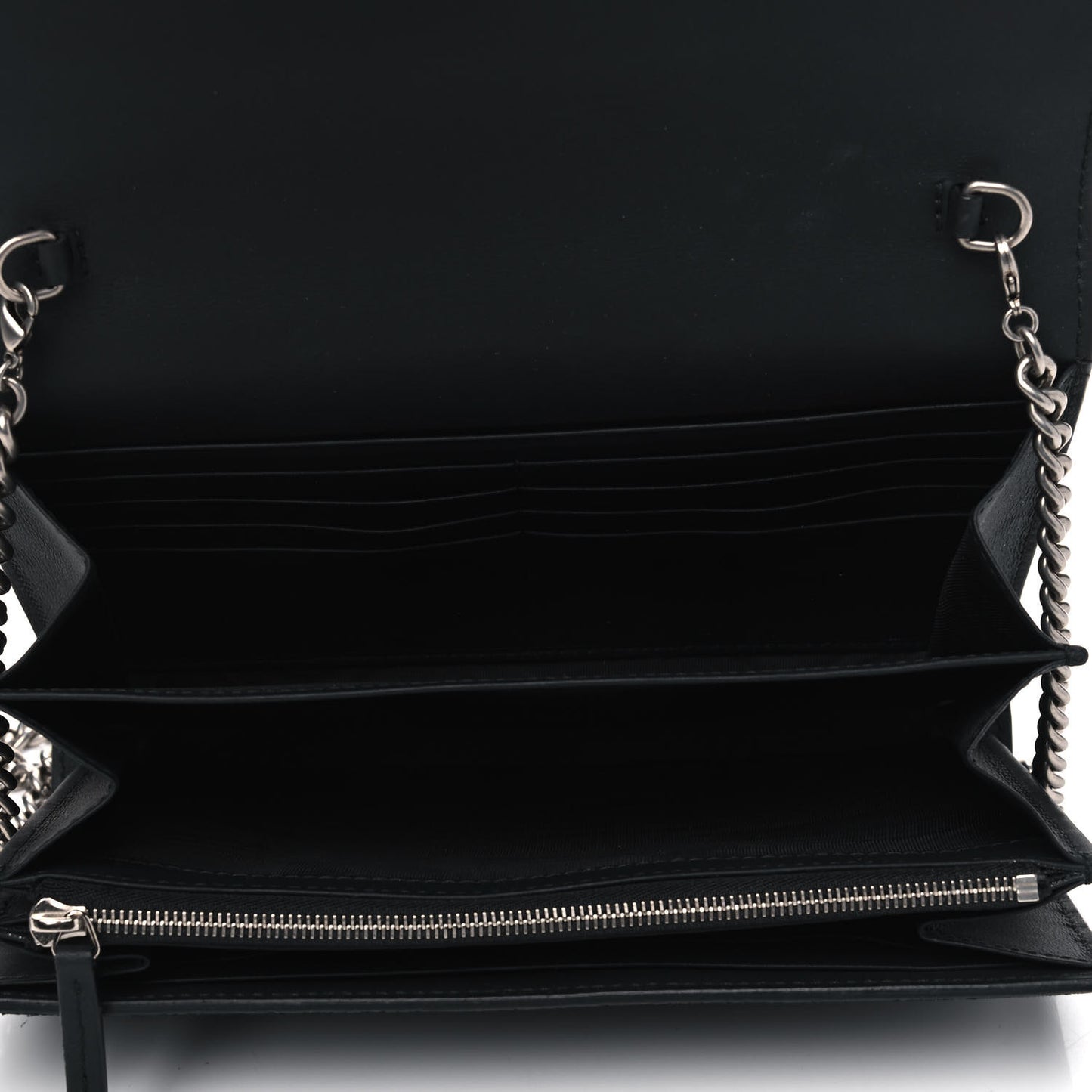 Suede Mini Dionysus Chain Wallet Black