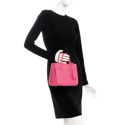 Saint Laurent Calfskin Nano Sac De Jour Lipstick Fuchsia 3 of 12