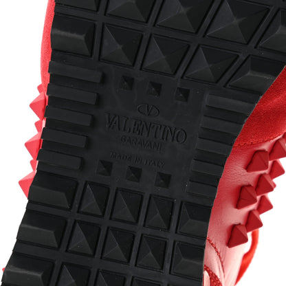 Valentino Garavani Calfskin Suede Rockstud Sneakers 35 Fragola 10 of 13