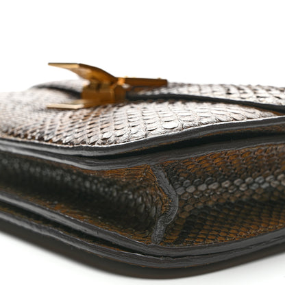 Celine Snakeskin Medium Classic Box Flap Bag Brown 9 of 11