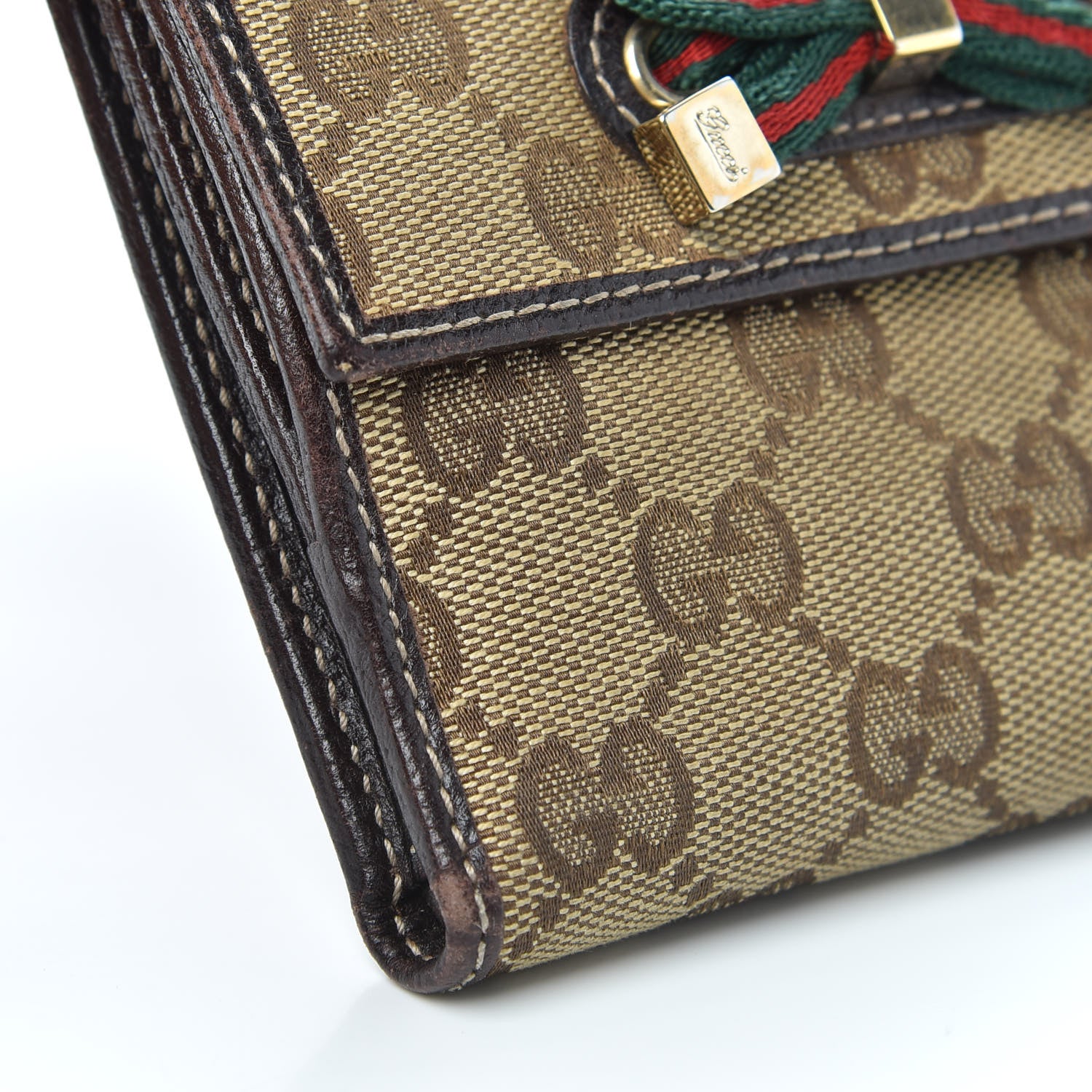 Gucci Monogram Princy Compact French Flap Wallet Brown 8 of 12