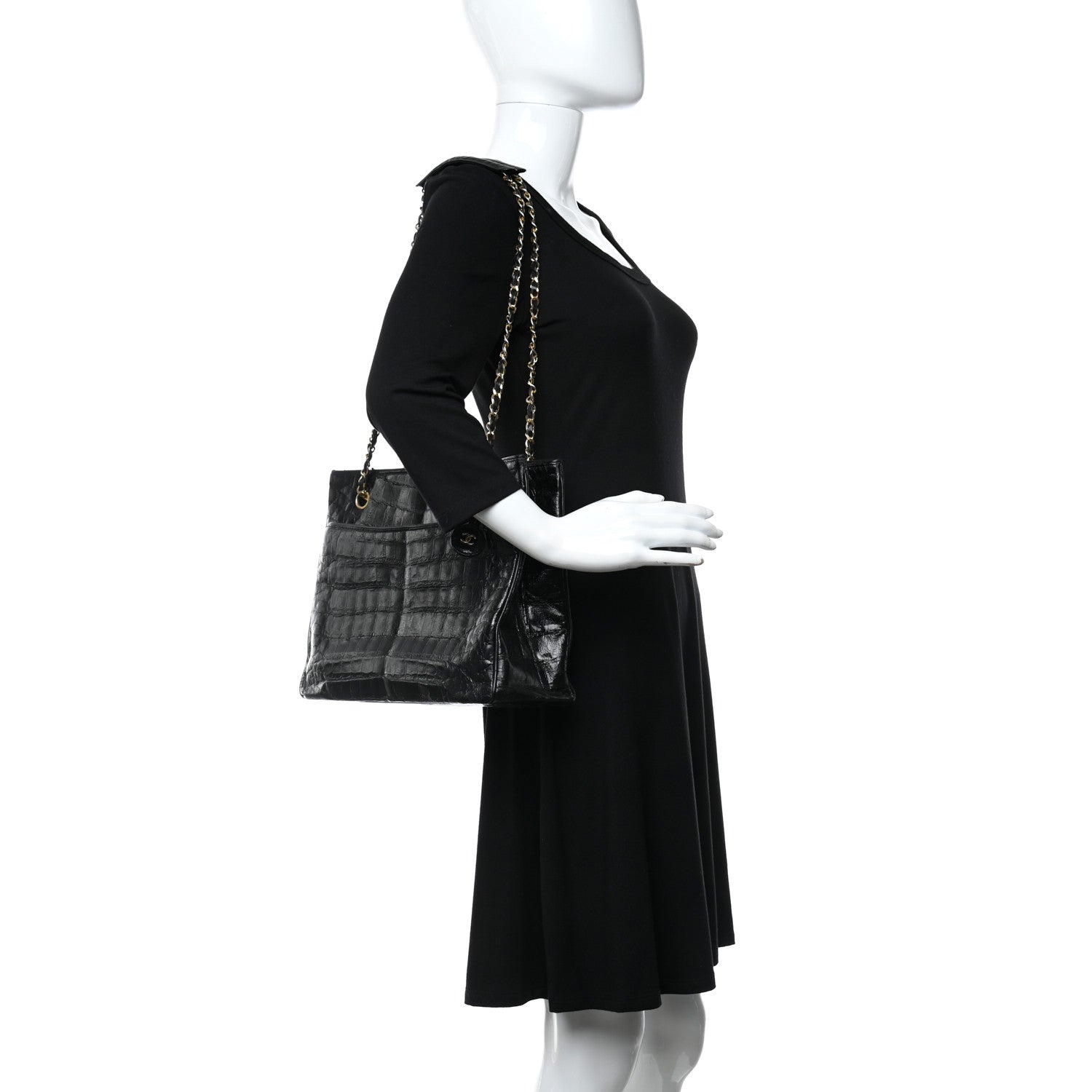 Chanel Alligator Tote Black 2 of 18