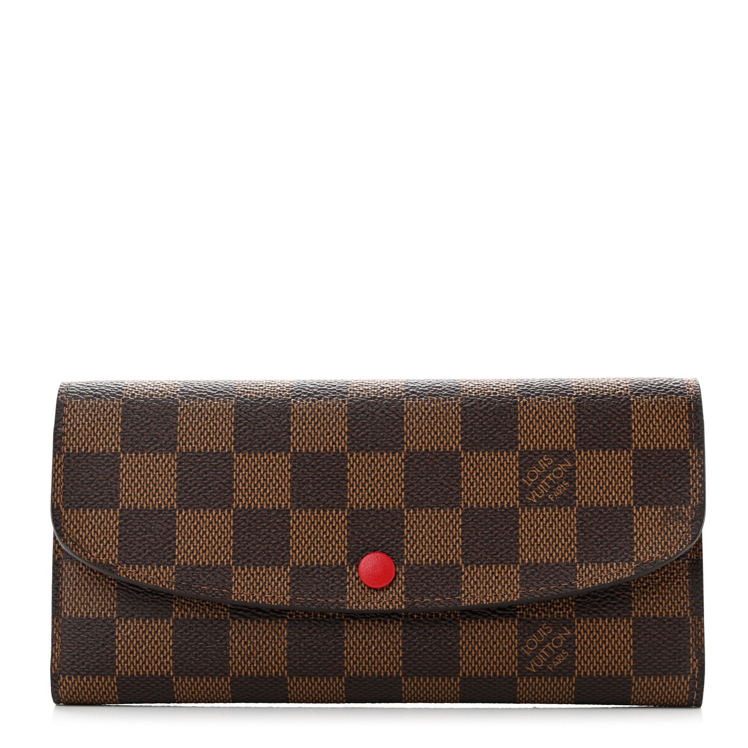 Louis Vuitton Damier Ebene Emilie Wallet Red 1 of 8