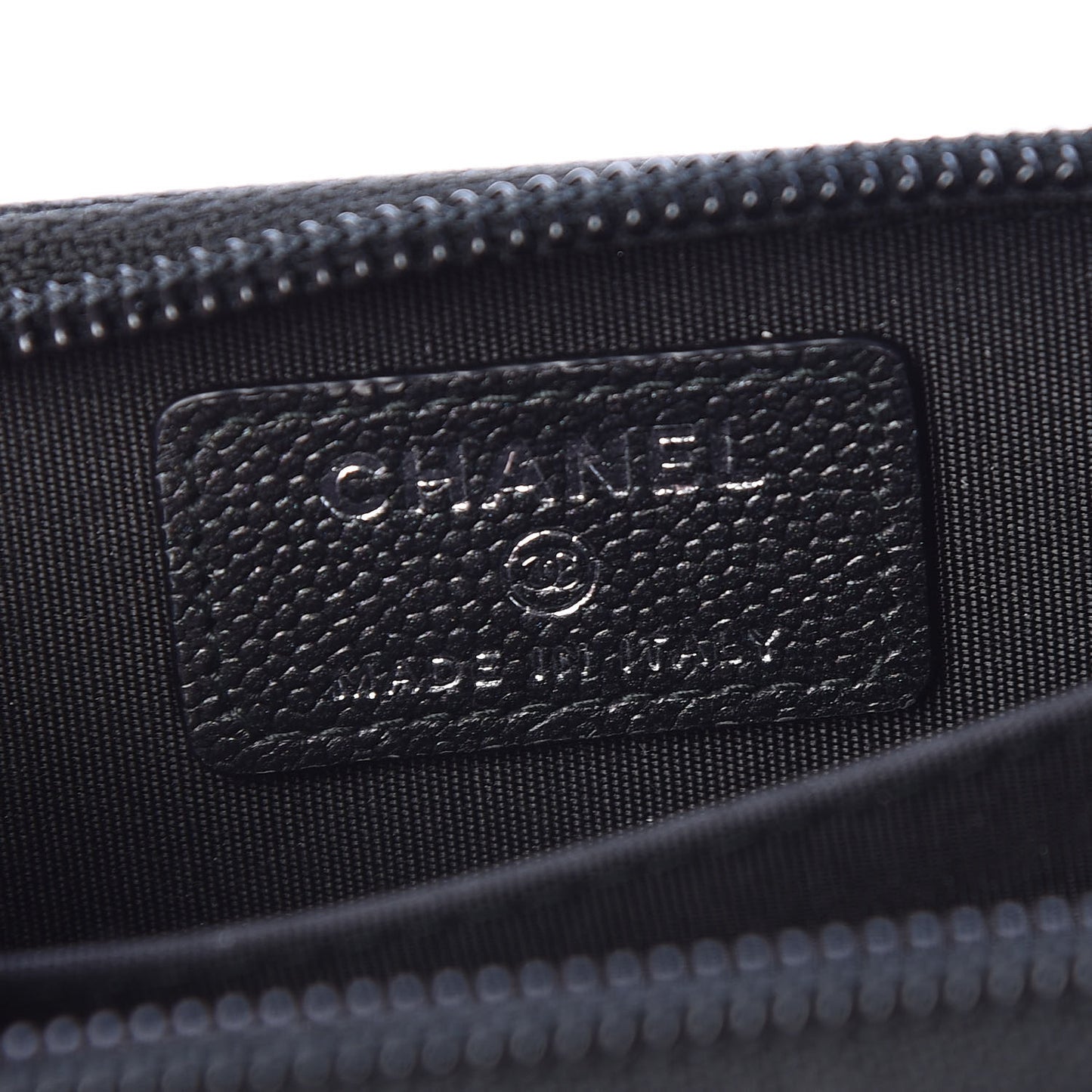 Caviar Quilted Boy Zip Around Coin Purse Wallet So Black