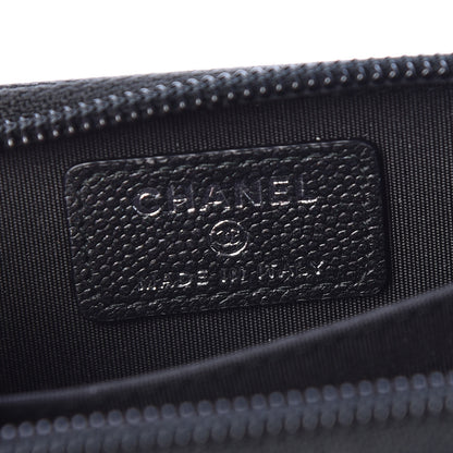 Chanel Caviar Quilted Boy Zip Around Coin Purse Wallet So Black 6 of 8