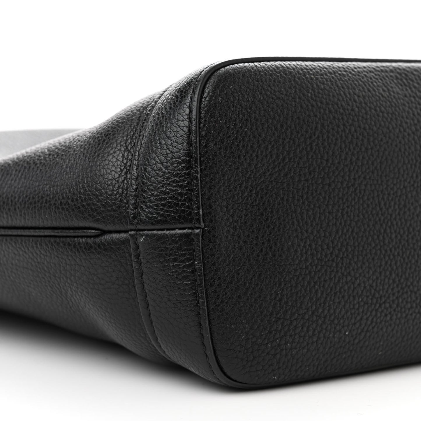 Soft Grained Calfskin Medium Bucket Bag Black