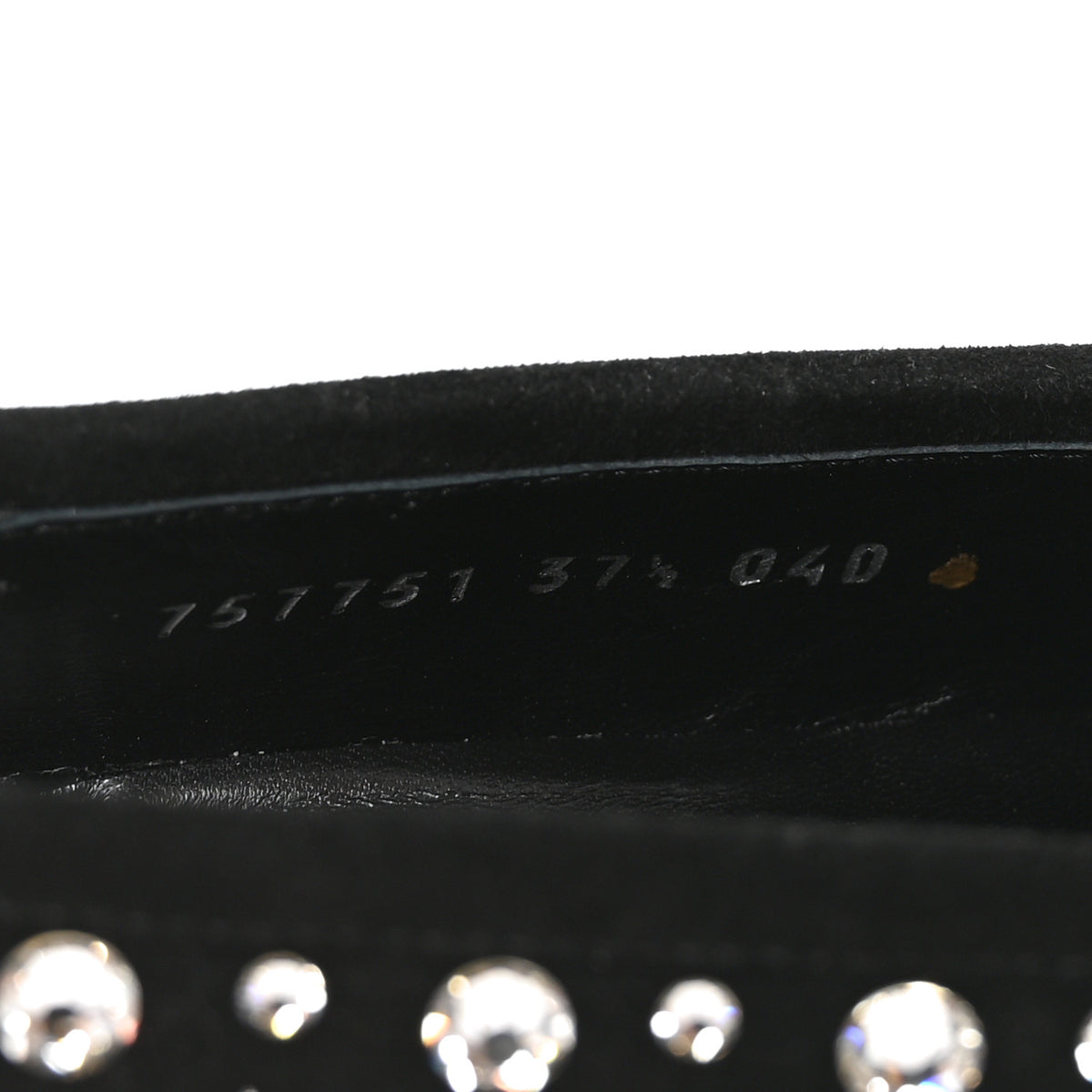 Kid Scamosciato Crystal GG Monogram Jordaan Loafer 37.5 Black