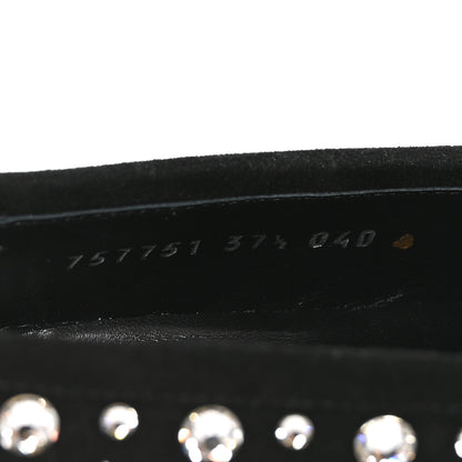 Gucci Kid Scamosciato Crystal GG Monogram Jordaan Loafer 37.5 Black 8 of 9
