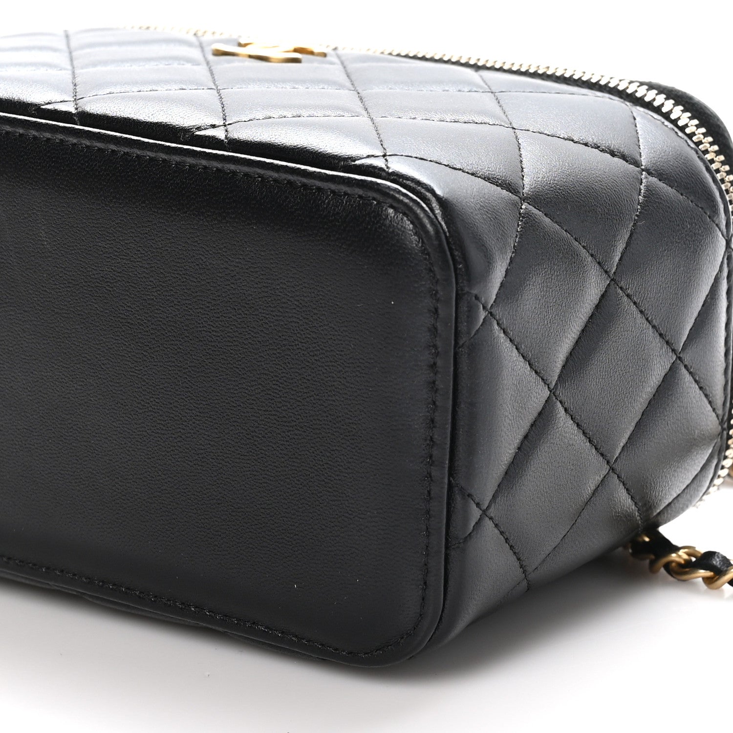 Chanel Lambskin Quilted Small Top Handle Vanity Case With Chain Black 10 of 10