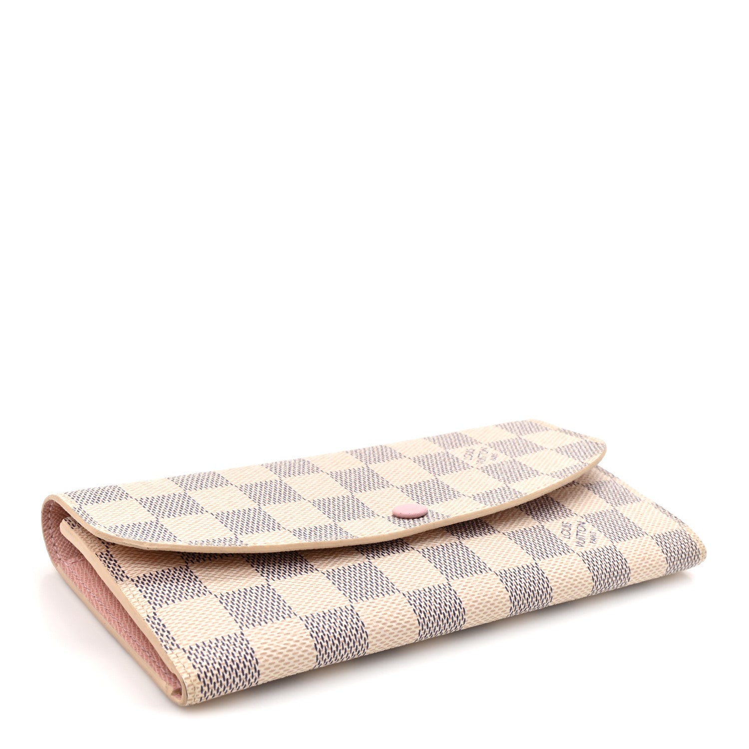 Louis Vuitton Damier Azur Emilie Wallet Rose Ballerine 4 of 10