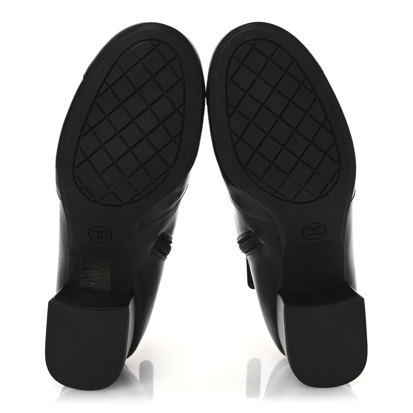 Stretch Lambskin Cap Toe CC Short Boots 36.5 Black