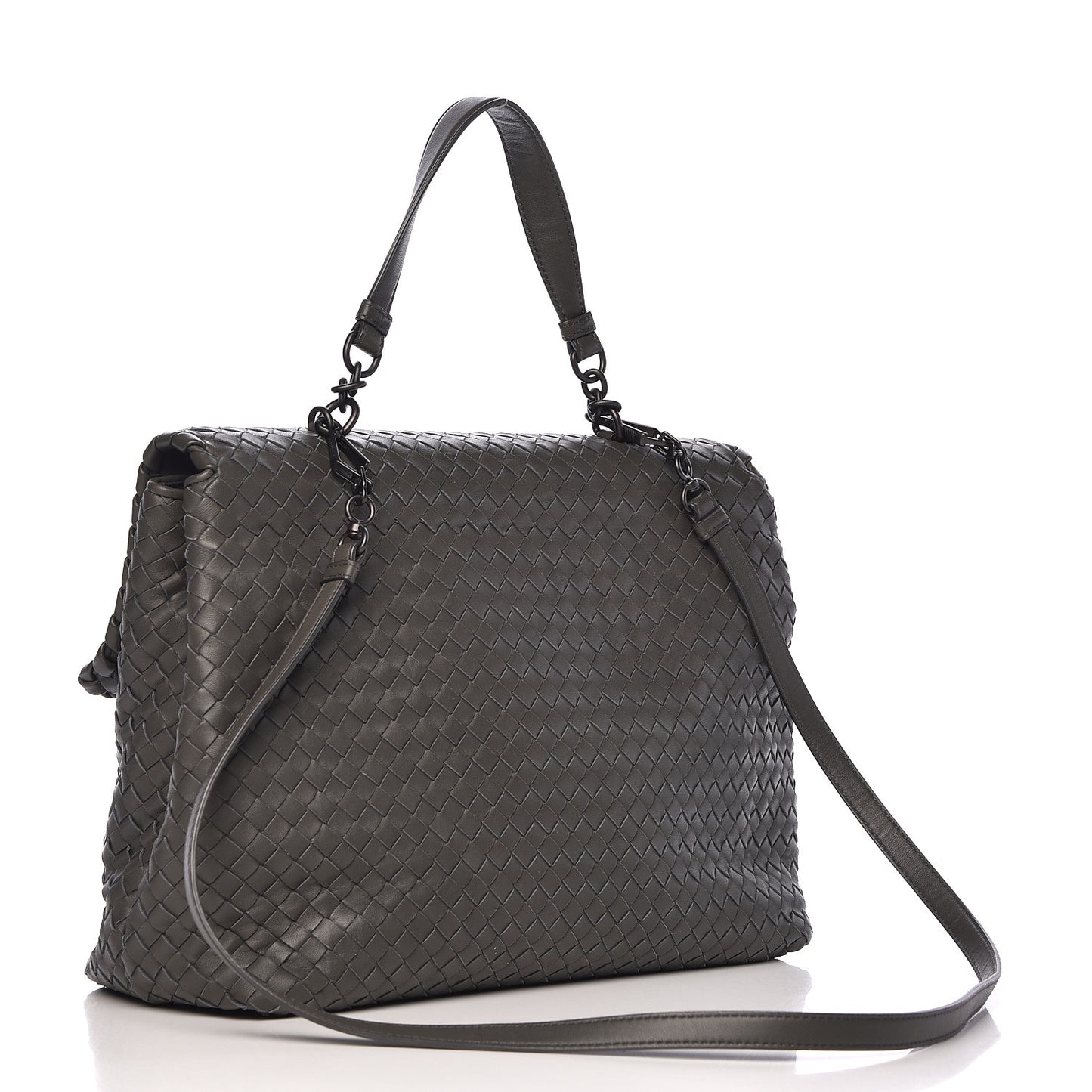 Nappa Intrecciato Large Olimpia Bag Light Grey