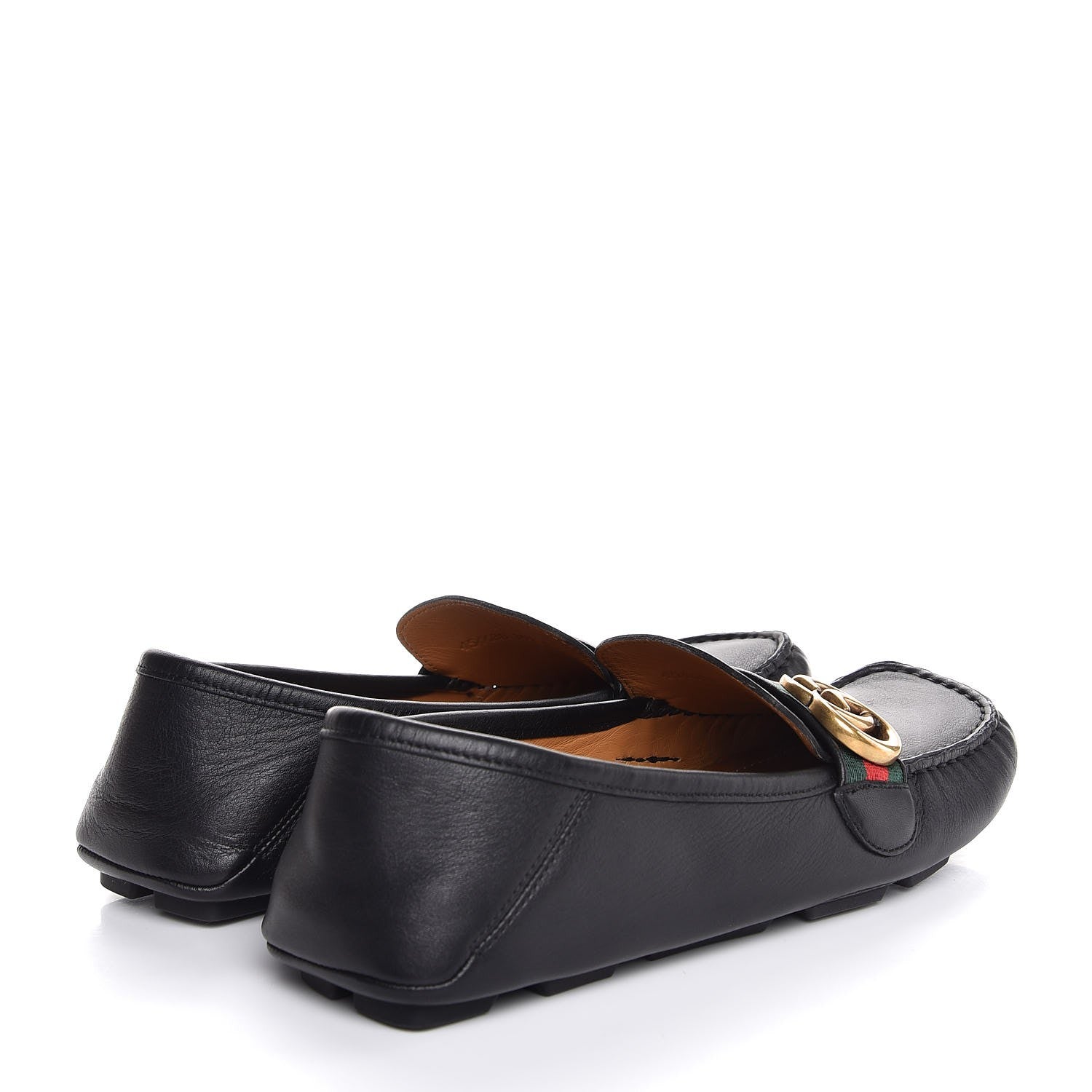 Gucci Calfskin Noel Web Driver Loafers 39.5 Black 4 of 9