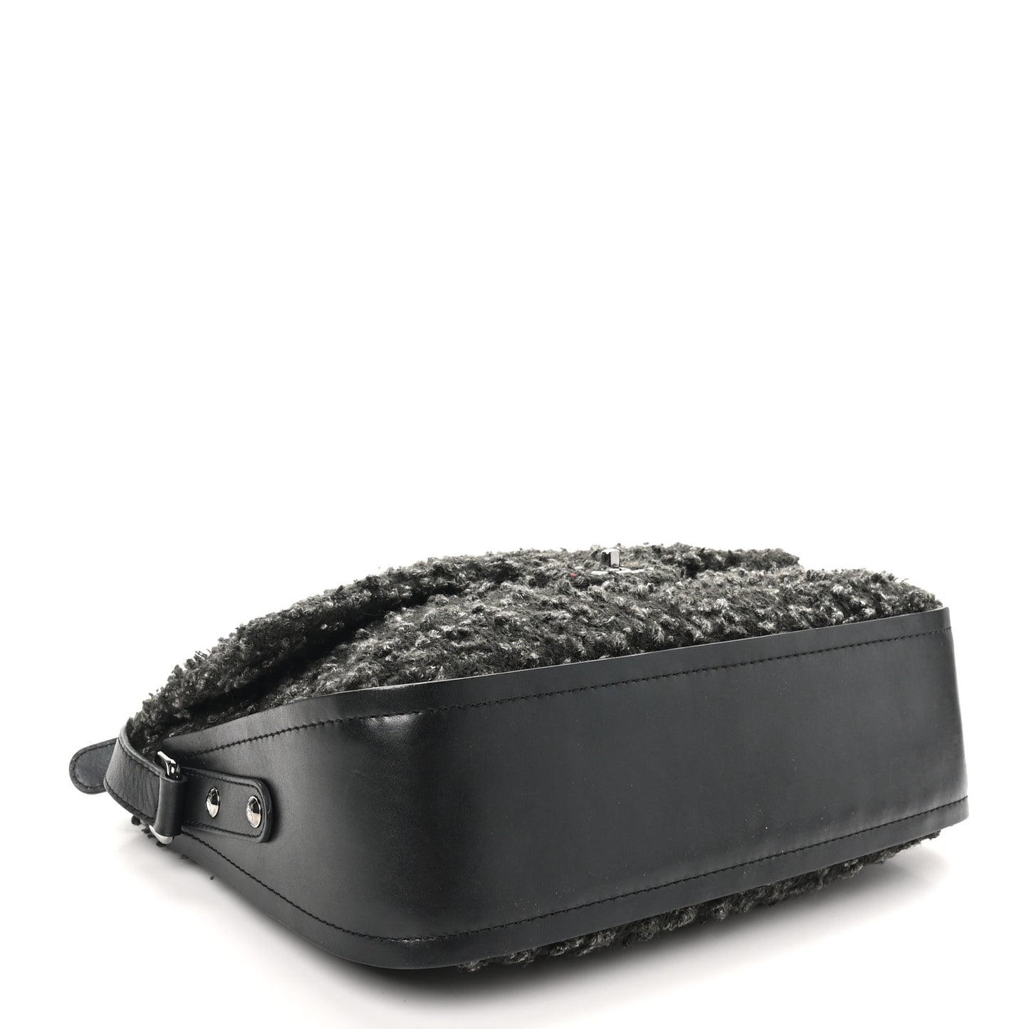 Tweed Maxi Single Flap Black Grey
