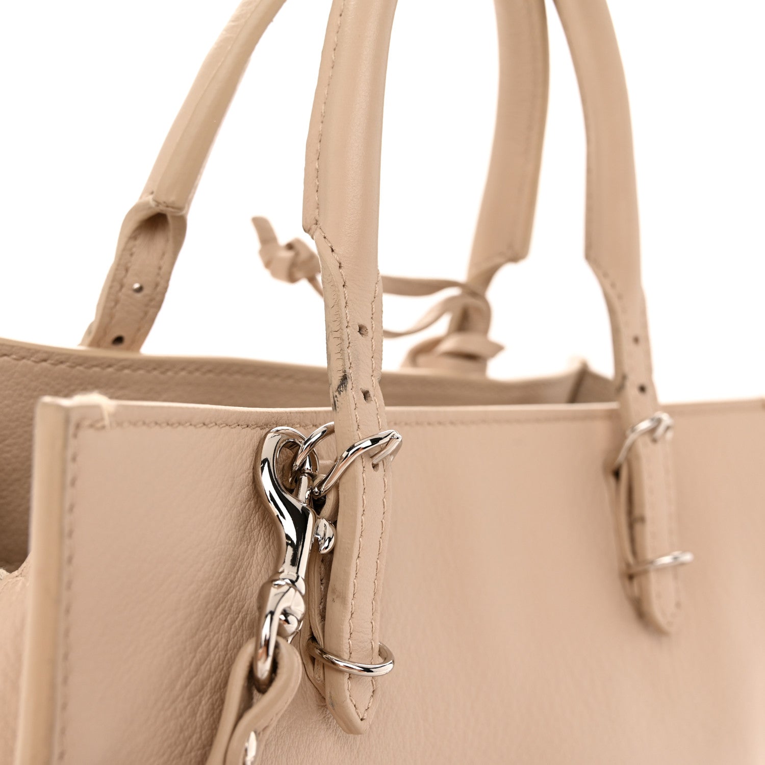 Balenciaga Calfskin Papier Mini A4 Zip Around Tote Light Beige 13 of 13