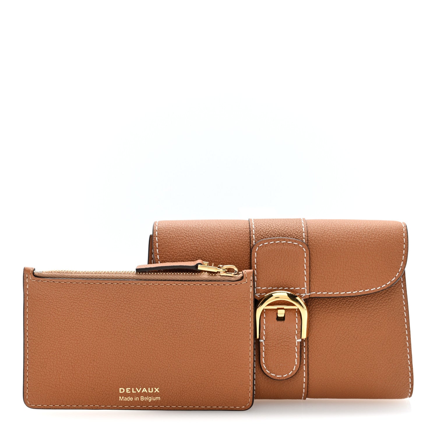 Delvaux Grained Rodeo Calfskin Brillant Compact Wallet Vegetal 3 of 7