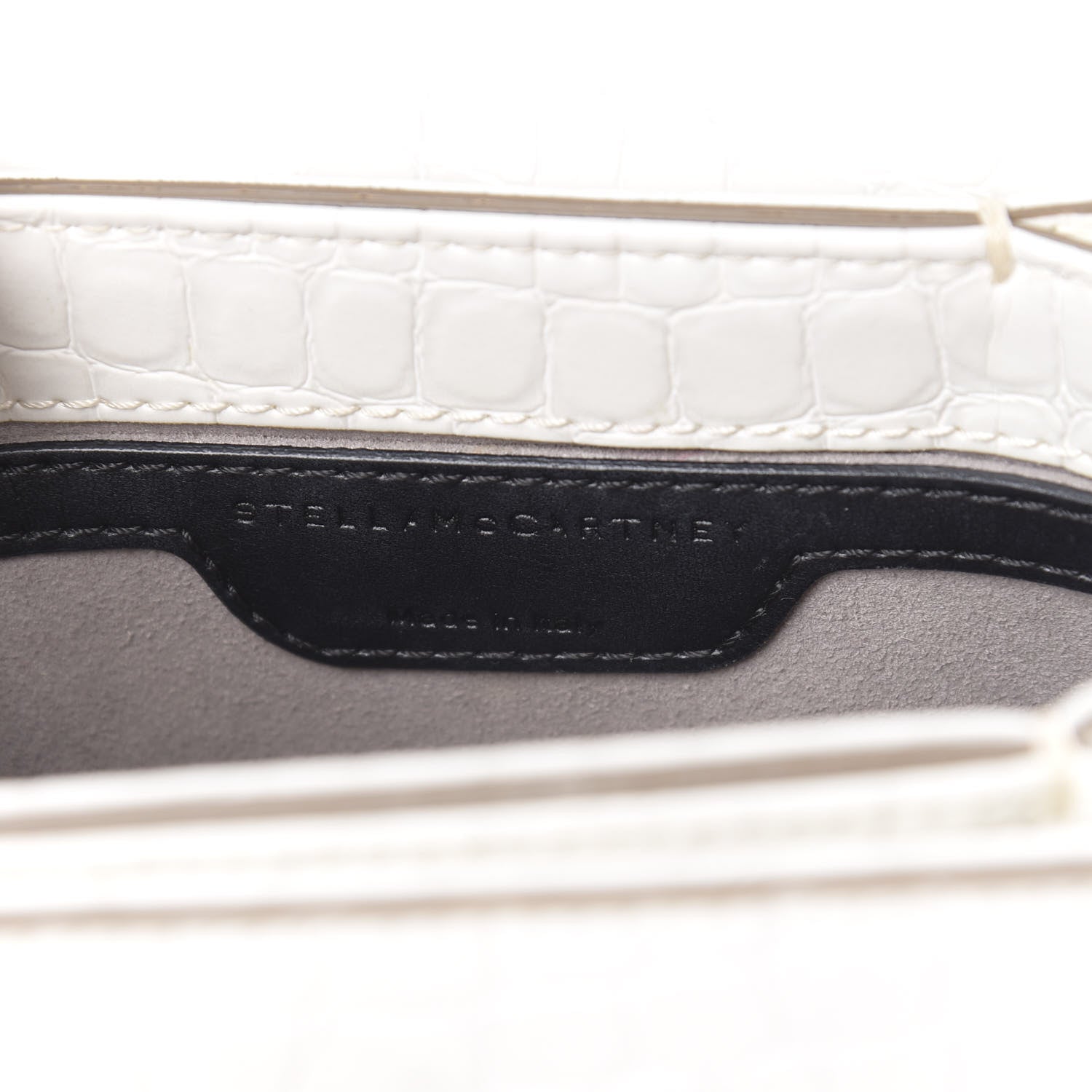 Stella McCartney Embossed Crocodile Effect Medium Falabella Box Shoulder Bag Ivory 6 of 13