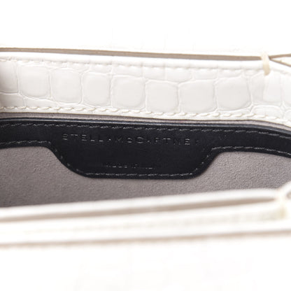 Stella McCartney Embossed Crocodile Effect Medium Falabella Box Shoulder Bag Ivory 6 of 13