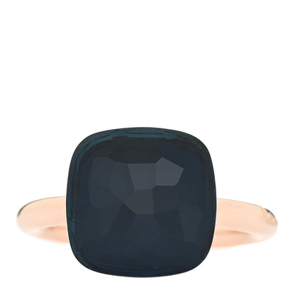 Pomellato 18K Rose Gold London Blue Topaz Nudo Maxi Ring 52 6 1 of 7