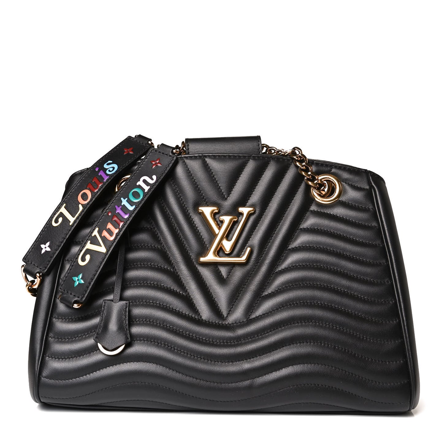 Calfskin New Wave Chain Tote Black