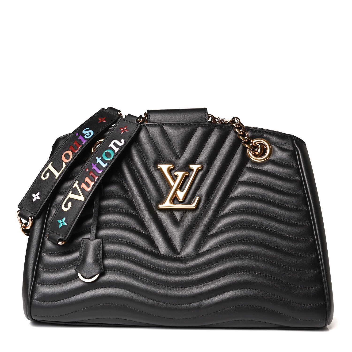 Louis Vuitton Calfskin New Wave Chain Tote Black 1 of 11