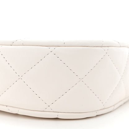 Chanel Crumpled Calfskin Quilted Braided CC Small Hobo White 10 of 11
