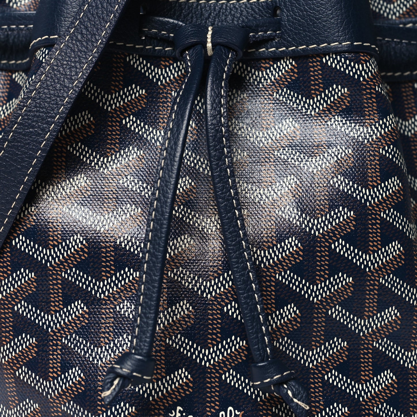 Goyardine Petit Flot Bucket Bag PM Navy