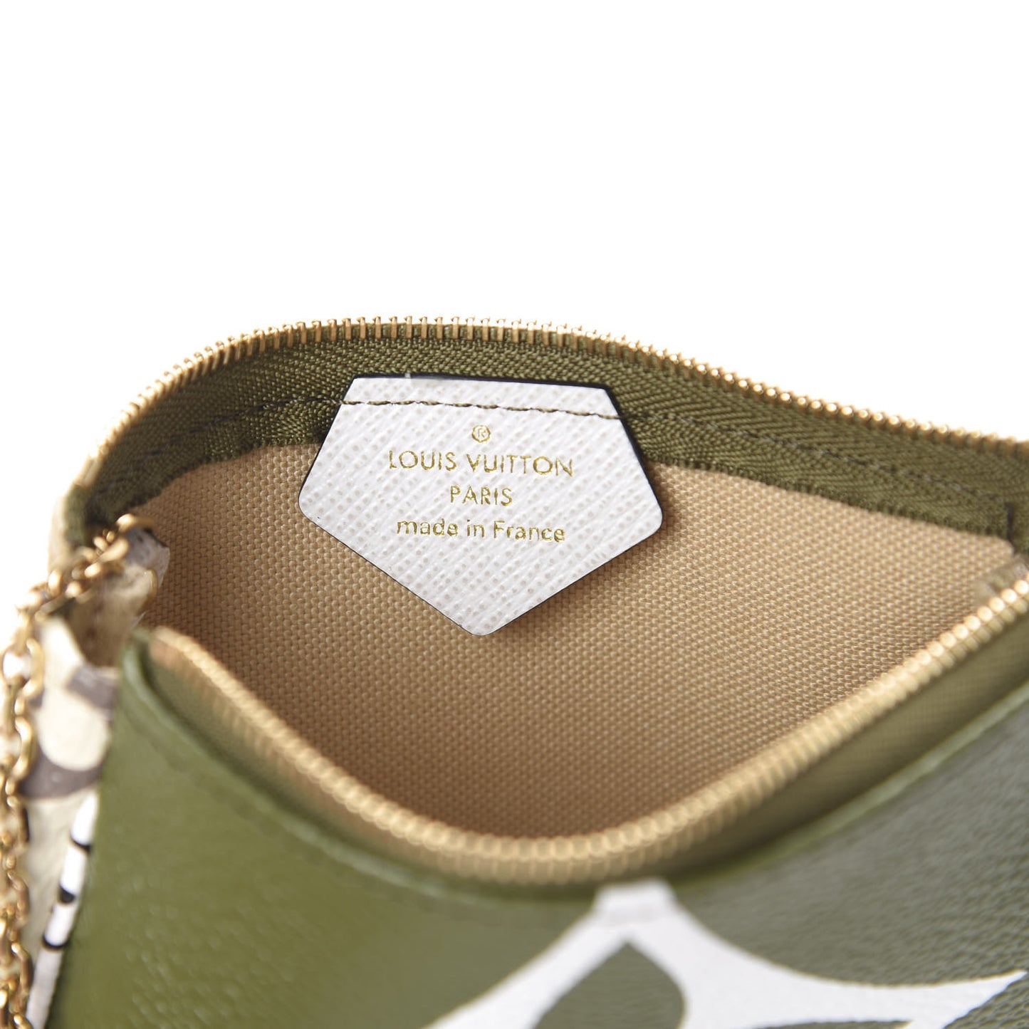 Monogram Giant Micro Pochette Accessories Kaki White