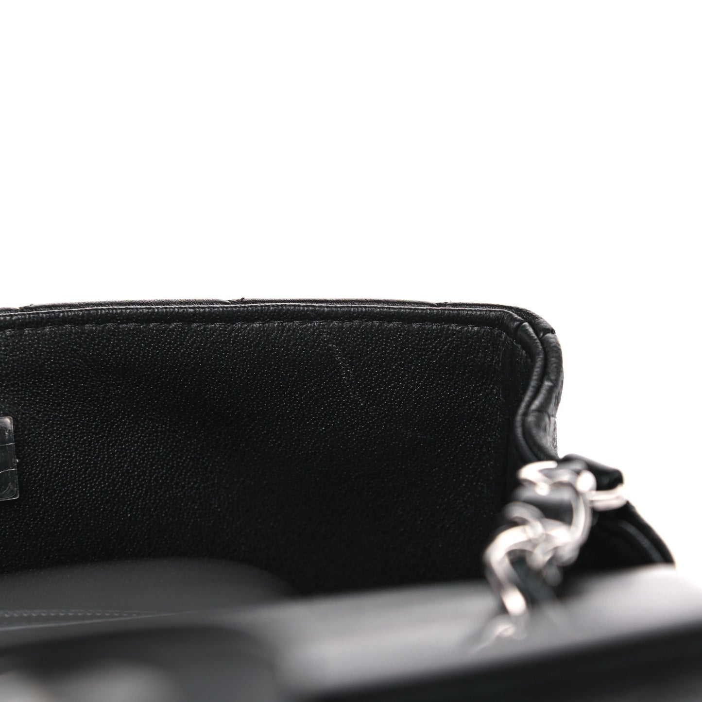 Lambskin Quilted Mini Rectangular Flap Black