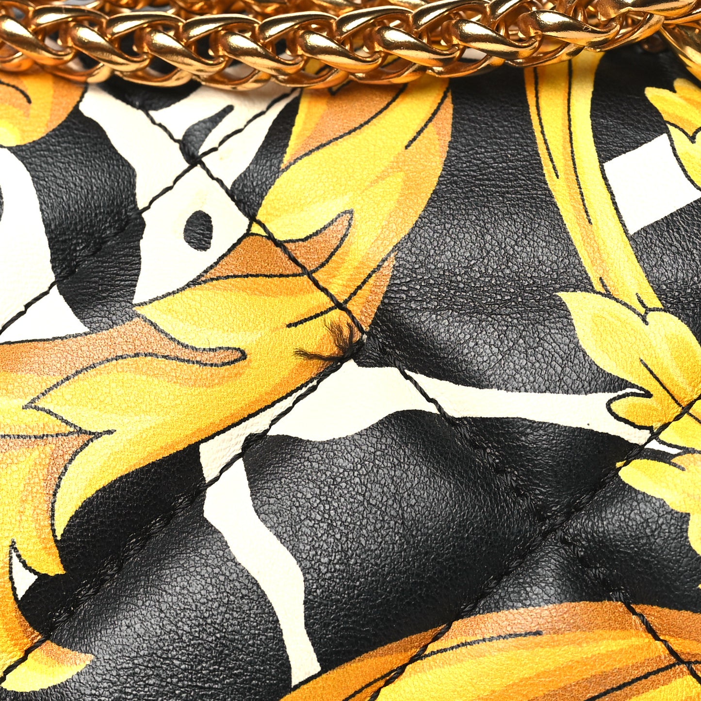 Nappa Barocco Printed Icon Shoulder Bag Black Gold