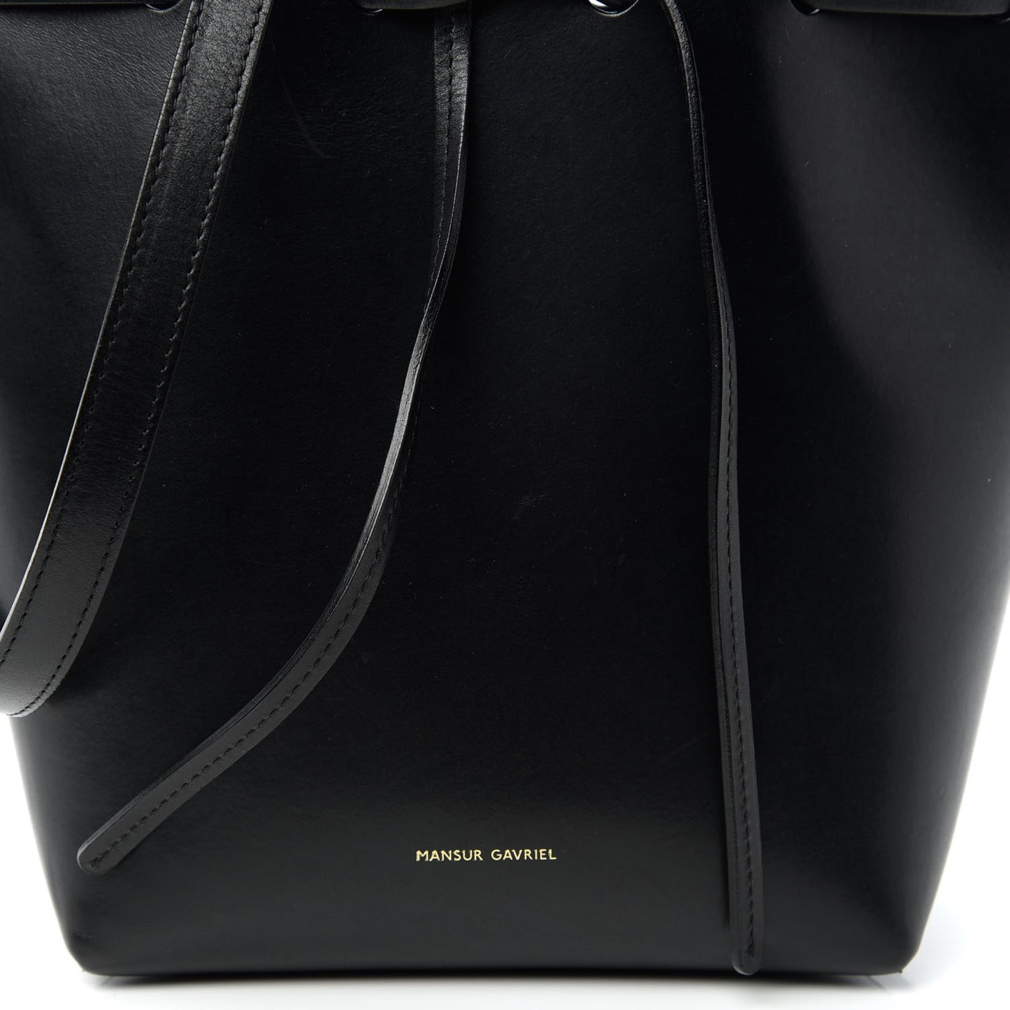Calfskin Mini Bucket Bag Black Blu