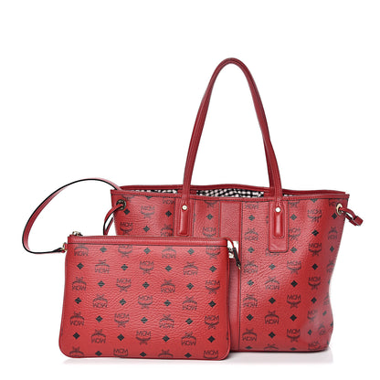 MCM Visetos Medium Liz Reversible Shopper Tote Ruby Red 1 of 18
