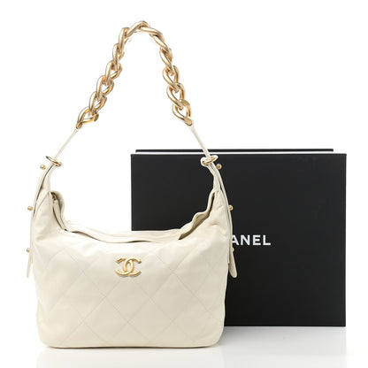 Chanel Calfskin Quilted Daily Hobo White 11 of 11