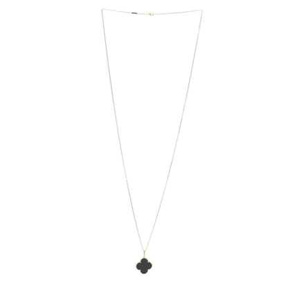 Van Cleef & Arpels 18K Yellow Gold Black Onyx Magic Alhambra Pendant Necklace 3 of 8